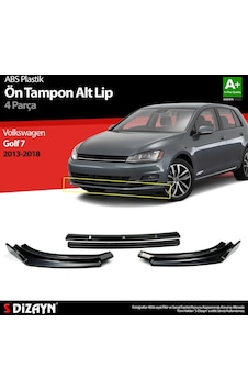 Volkswagen Golf Uyumlu 7 Abs Plastik Ön Tampon Alt Lip Siyah Ekli 4 Parça. 2013-2018 A+kalite Parça