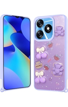 Tecno Spark 10c İle Uyumlu Kılıf Parlayan Sıvılı Simli Kabartma Figürlü Kapak Tecno Spark 10c İle Uyumlu Kılıf Parlayan Sıvılı Simli Kabartma Figürlü Kapak