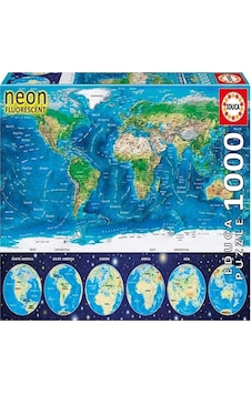 Educa World Map Dünya Haritası 1000 Parça Neon Puzzle Educa World Map Dünya Haritası 1000 Parça Neon Puzzle