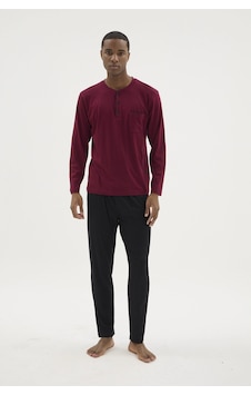 Kocabey Bu-26360 Erkek Midi Yaka Battal Pijama Takımı Mürdüm Kocabey Bu-26360 Erkek Midi Yaka Battal Pijama Takımı Mürdüm