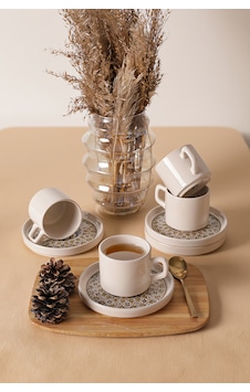 Keramika Timeless Brown Stackable Çay Takımı 8 Parça 4 Kişilik 21973 Krem Keramika Timeless Brown Stackable Çay Takımı 8 Parça 4 Kişilik 21973 Krem