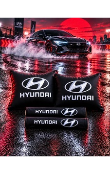 Hyundaı Sıyah İkili Yastık Ve Kemer Kılıfı Seti 81034998 Hyundaı Sıyah İkili Yastık Ve Kemer Kılıfı Seti 81034998