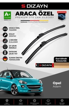 S-dizayn Opel Adam Ön Cam Silecek Seti 2013-2019 Premium Araca Özel 65-40 Cm A+ Kalite Aocs-1892