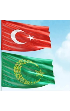 70x105cm Alpaka Kumaş Türk Bayrağı + 100x150cm Raşel Kumaş Yeşil Kelime-i Tevhid Bayrak 2 Bayrak Set 1 70x105cm Alpaka Kumaş Türk Bayrağı + 100x150cm Raşel Kumaş Yeşil Kelime-i Tevhid Bayrak 2 Bayrak Set 1