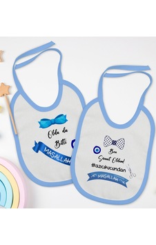 BK Kids Sünnet Tasarımlı 2’li Mavi Mama Önlüğü-1 Mavi BK Kids Sünnet Tasarımlı 2’li Mavi Mama Önlüğü-1 Mavi