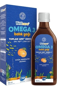 Wellcare Omega 3 Fish Oil Doğal Mandalina Aromalı Balık Yağı 150 ML Wellcare Omega 3 Fish Oil Doğal Mandalina Aromalı Balık Yağı 150 ML