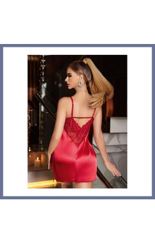 Bezos Kadın Kırmızı Dantel Detaylı Saten Gecelik 2289 Beden: L/xl Renk: Kırmızı Dlra Bezos Kadın Kırmızı Dantel Detaylı Saten Gecelik 2289 Beden: L/xl Renk: Kırmızı Dlra