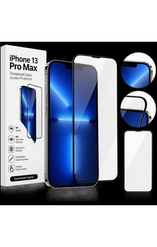 Apple iPhone Uyumlu 13 Pro Max Kenarları Siyah Şeffaf Nano Ekran Koruyucu