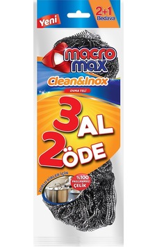 Macromax Clean & Inox Çelik Ovma Teli 3 Adet Macromax Clean & Inox Çelik Ovma Teli 3 Adet