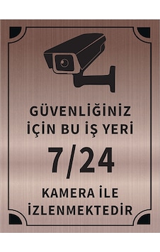 Mayeka Güvenliğiniz İçin Bu İşyeri 7 24 Kamera İle İzlenmektedir Levha Bronz Metal Yönlendirme Mayeka Güvenliğiniz İçin Bu İşyeri 7 24 Kamera İle İzlenmektedir Levha Bronz Metal Yönlendirme