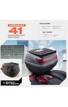 Wogen 41 Litre Premium Sırt Dayamalı Motosiklet Çantası - Nardo Gri - 1405 006 Gri