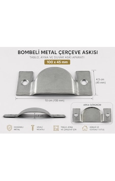 Bombeli Metal Çerçeve Askısı 100x45 Mm Vidalı Tablo, Ayna Ve Duvar Askı Aparatı 2 Adet Çoklu Renk Bombeli Metal Çerçeve Askısı 100x45 Mm Vidalı Tablo, Ayna Ve Duvar Askı Aparatı 2 Adet Çoklu Renk