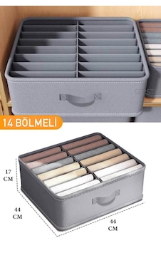 Serstil 14 Bölmeli Çekmece / Dolap İçi Kıyafet, Havlu, Nevresim Katlanabilir Düzenleyici Kutu - 44x44x17 Cm Antrasit Serstil 14 Bölmeli Çekmece / Dolap İçi Kıyafet, Havlu, Nevresim Katlanabilir Düzenleyici Kutu - 44x44x17 Cm Antrasit