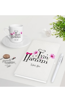 Kişiye Özel Evin Hanımı Beyaz Defter Kalem Türk Kahvesi Fincanı S Kişiye Özel Evin Hanımı Beyaz Defter Kalem Türk Kahvesi Fincanı S
