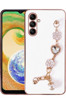 Zore Galaxy Uyumlu A04s Kılıf El Tutamaçlı Kamera Korumalı Taka Silikon Kapak - Beyaz Beyaz