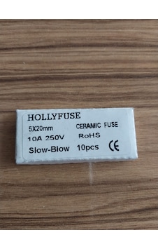 Hollyfuse 5x20mm 10A 250V Slow-Blow seramik sigorta