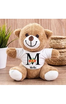 Kişiye Özel Baş Harf Ve İsim Baskılı Peluş Ayıcık Kahverengi Kişiye Özel Baş Harf Ve İsim Baskılı Peluş Ayıcık Kahverengi