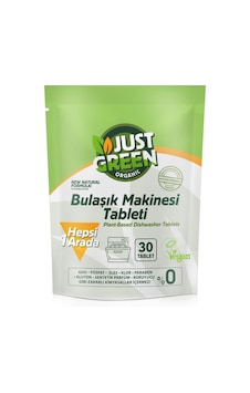 3 Adet Just Green Organik Bulaşık Makinesi Tableti 30'lu 480 G