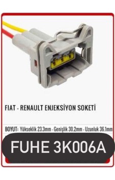 3k006a Fiat - Renault Enjeksiyon Soketi Uyumlu 3k006a Fiat - Renault Enjeksiyon Soketi Uyumlu