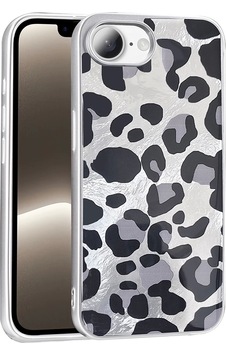 Apple Uyumlu iPhone 16e Kılıf Desenli Zore Mep Kapak Gri Leopar Apple Uyumlu iPhone 16e Kılıf Desenli Zore Mep Kapak Gri Leopar