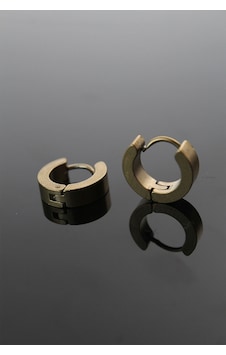 316l Çelik Gold Renk Halka Model Çift Küpe Gold