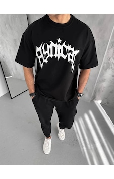 Freedom Storee Erkek Baskılı Bisiklet Yaka T-shirt - Siyah Çok Renkli Freedom Storee Erkek Baskılı Bisiklet Yaka T-shirt - Siyah Çok Renkli