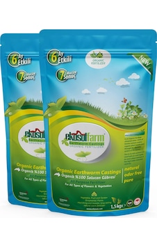 Ekosol Farm Solucan Gübresi 2 x 1.5 KG + Toplam 3 KG Organik Gübre