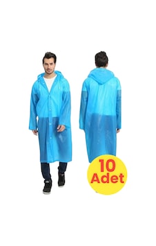 Tezzgelsin Erkek Rüzgar Geçirmez Yağmurluk 10 Adet Mavi Tezzgelsin Erkek Rüzgar Geçirmez Yağmurluk 10 Adet Mavi
