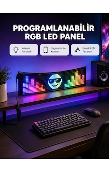Mey İthalat Rgb Led Panel Çok Renkli, Kumandalı, Usb Bağlantılı Yazı Ve Gıf Gösterimli Akıllı Lamba - Mey İthalat Rgb Led Panel Çok Renkli, Kumandalı, Usb Bağlantılı Yazı Ve Gıf Gösterimli Akıllı Lamba -