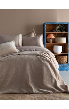 Apricitas Home Yatak Örtülü Nevresim Set Paris Bej Çift Kişiik Bej