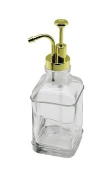 Dmr-4948-4968 Kare Cam Şişe Şeffaf Sıvı Sabunluk 500ml Pompa & Musluk Ayrık Model Başlı Çok Renkli
