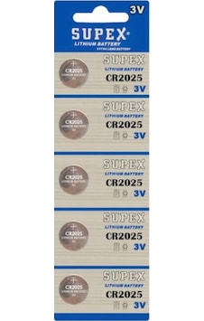 Supex Extra Long Battery CR2025 3V Blister Lityum Pil 5'li Supex Extra Long Battery CR2025 3V Blister Lityum Pil 5'li