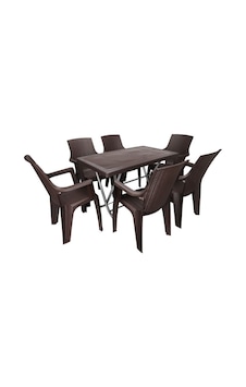 Luna Zeugma 70x120 Katlanır Ayak 6 Kişilik Nibras Koltuk Masa Takımı Kahverengi Luna Zeugma 70x120 Katlanır Ayak 6 Kişilik Nibras Koltuk Masa Takımı Kahverengi