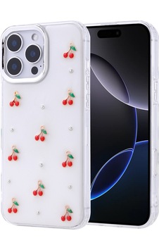 Apple Uyumlu iPhone 16 Pro Max Kılıf Airbag Tasarımlı Simli Şeffaf Zore Kutup Kapak Kiraz Apple Uyumlu iPhone 16 Pro Max Kılıf Airbag Tasarımlı Simli Şeffaf Zore Kutup Kapak Kiraz