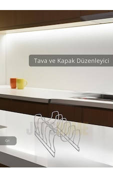 Tava Kapak Düzenleyici Paslanmaz 5 Bölmeli Tabaklık Gri Tava Kapak Düzenleyici Paslanmaz 5 Bölmeli Tabaklık Gri