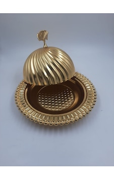 Cansu Home No:320 25 Cm Yuvarlak Şekerlik Gold