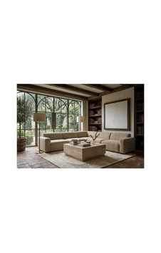Modern Aura Traverten Desenli Kare Orta Sehpa 90x90 Cm Krem Kurulum Gerektirmez Krem Krem