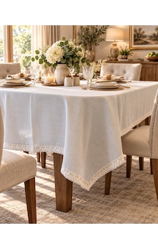 Linen Keten Masa Örtüsü Gri - 160 220-7820 Linen Keten Masa Örtüsü Gri - 160 220-7820