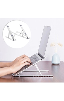 Ayarlanabilir Dizüstü Destek Tabanı Tamamen Katlanabilir Taşınabilir Laptop Yükseltici Gri
