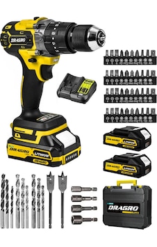 Dragro DRG-21V Çift Akülü S Vidalama Çelik Mandren Kömürsüz Motor Darbeli Şarjlı Matkap Dragro DRG-21V Çift Akülü S Vidalama Çelik Mandren Kömürsüz Motor Darbeli Şarjlı Matkap