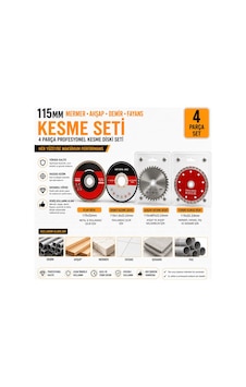 115 Mm Mermer Ahşap Demir Fayans Kesme Seti 4 Pcs