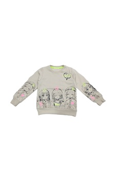 İrem Çocuk Giyim Kız Çocuk Önü Ve Kolları Resim Desenli Şardonlu Bej Renk Sweatshirt Bej İrem Çocuk Giyim Kız Çocuk Önü Ve Kolları Resim Desenli Şardonlu Bej Renk Sweatshirt Bej