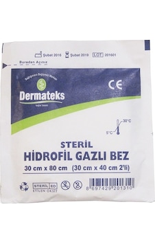 Dermateks Steril Hidrofil Gazlı Bez 30 x 40 CM 2'li Dermateks Steril Hidrofil Gazlı Bez 30 x 40 CM 2'li
