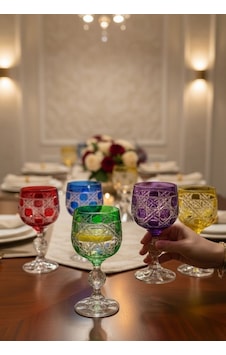 6'lı Bohemia Kristal Sterna Renkli Kahve Yanı Kadehi-5508 Çok Renkli