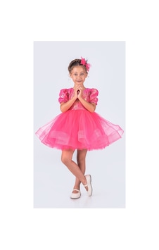 Mnk Baby & Kids Tütü Gren Etekli Kız Çocuk Pul Payetli Kısa Kol Kikidi Elbise Mnk0601 Fuşya Mnk Baby & Kids Tütü Gren Etekli Kız Çocuk Pul Payetli Kısa Kol Kikidi Elbise Mnk0601 Fuşya