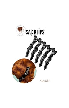 Mey İthalat Saç Pensi Saç Klipsi 5 Adet Crocodile Design Çok Renkli