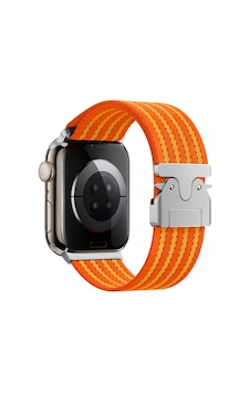 Forzacase Apple Watch Ultra 2 49mm Uyumlu Mekanik Tokalı Çizgili Hasır Örgü Kordon - Fc1255