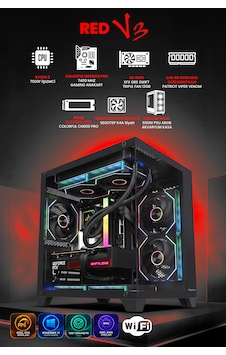Gamers Arena RED V3 R5-7500F 16 GB 512 GB M2 SSD RX9070 Gre Free Dos Masaüstü Oyuncu Bilgisayarı Gamers Arena RED V3 R5-7500F 16 GB 512 GB M2 SSD RX9070 Gre Free Dos Masaüstü Oyuncu Bilgisayarı