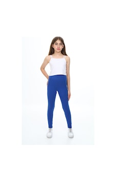 Toontoy Kids Toontoy Kız Çocuk Karyoka Dikişli Tayt Saks Mavi