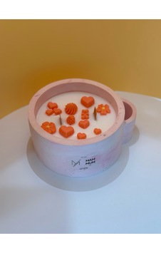 Adaçayı Kokulu Dekoratif Kibrit Bölmeli Soya Wax Beton Mum